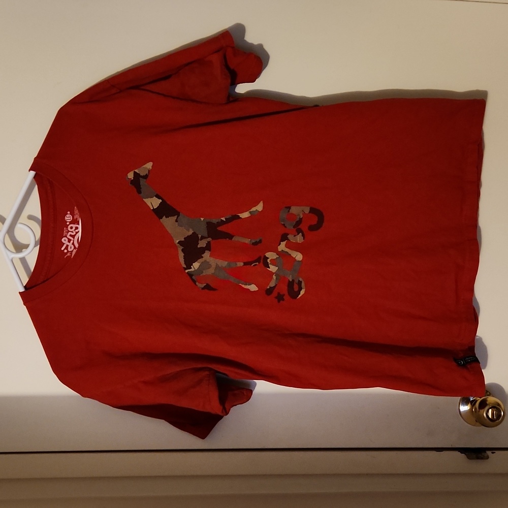 Lrg Lifted Research Group Camo Giraffe Big Logo Red Crewneck T-Shirt Vintage Y2K